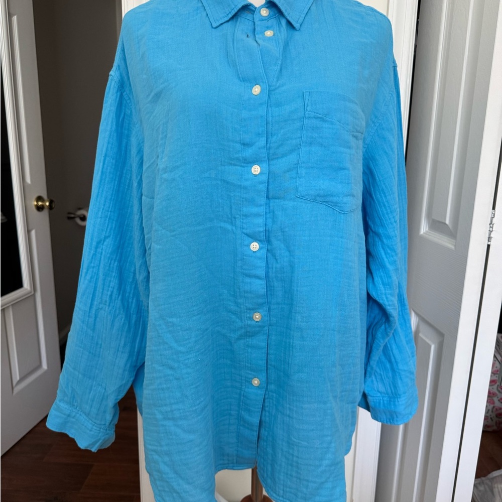 Blue Button-Up Shirt